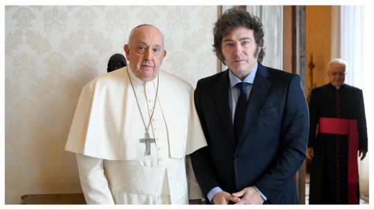 Milei llegó a Roma par asistir al funeral del papa Francisco