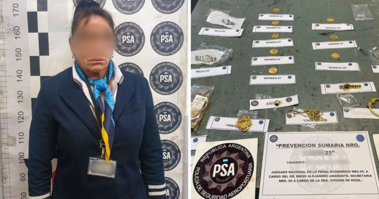 Una azafata de Aerolíneas Argentinas quiso contrabandear cuatro Rolex, diez iPhones y millones en joyas de oro, pero cayó en un control de rutina