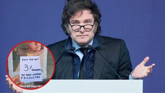 Humor cordobés: comerciantes ofrecían «Promos anti coima» durante la visita de Milei